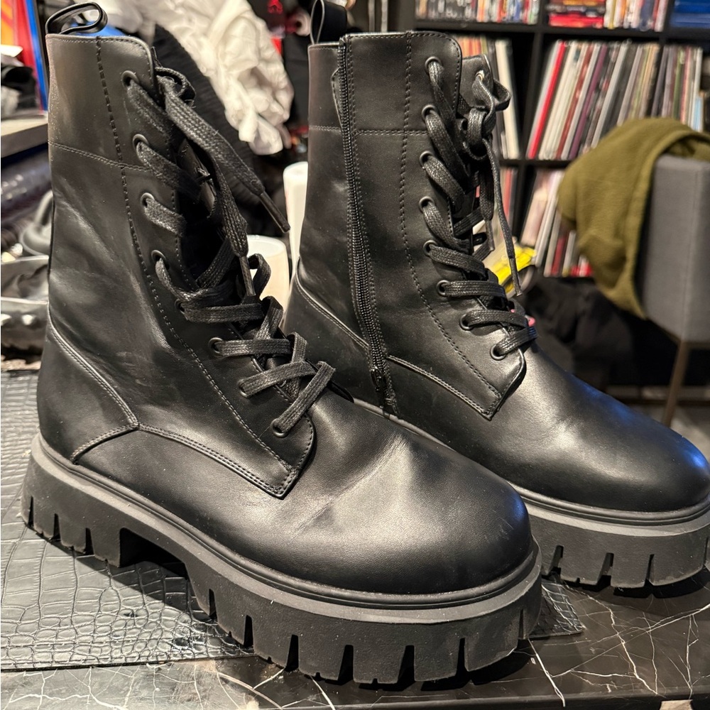 ASOS Black Leather Combat Boots